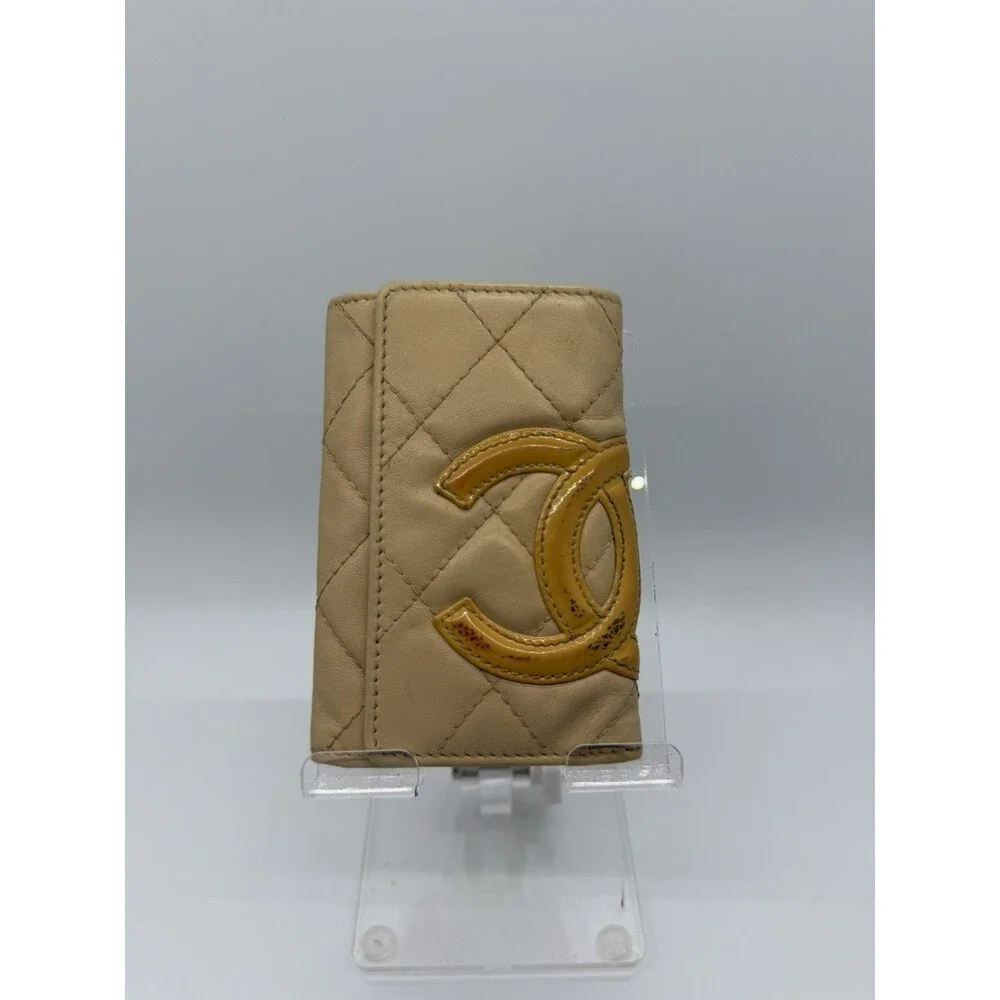 CHANEL Combon Line Leather 6 Ring Key Case Beige/139